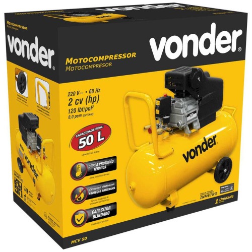 Compressor de ar 7,3 p�s 50 litros 2 hp - MCV50  220V
