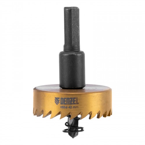 Serra copo para metal 42 mm revestimento em Nitreto de Titânio com suporte Serra copo para metal 42 mm revestimento em Nitreto de Titânio com suporte