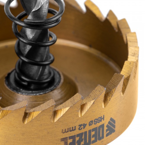 Serra copo para metal 42 mm revestimento em Nitreto de Titânio com suporte Serra copo para metal 42 mm revestimento em Nitreto de Titânio com suporte
