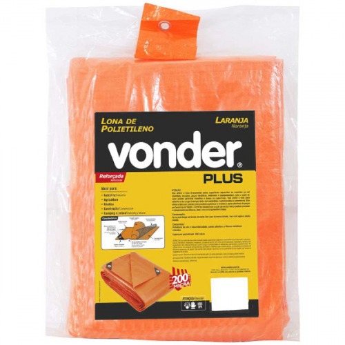 Lona refor�ada de polietileno laranja 5 m x 5 m