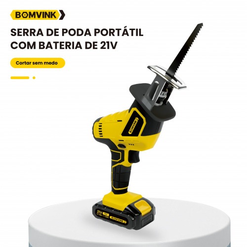 Serra de poda a bateria 21V com 2 baterias - BOM-9702  110V/220V