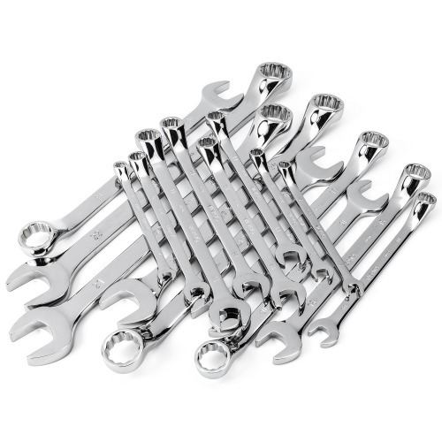 Jogo de chave combinada angulada 45° 6 a 22mm aço cromo vanádio 17 peças - ST08018G Jogo de chave combinada angulada 45° 6 a 22mm aço cromo vanádio 17 peças - ST08018G
