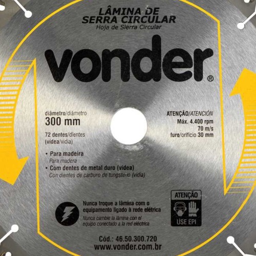 Disco de serra para madeira 300 x 30 mm 72 dentes