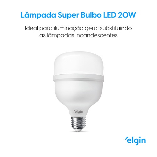 L�mpada led super bulbo 20W 1680 l�mens branca fria - A80  110V/220V