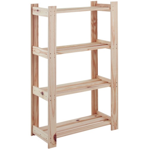 Estante Modulare em madeira pinus com 4 prateleiras 62,2 x 30,2 x 107,2 cm Estante Modulare em madeira pinus com 4 prateleiras 62,2 x 30,2 x 107,2 cm