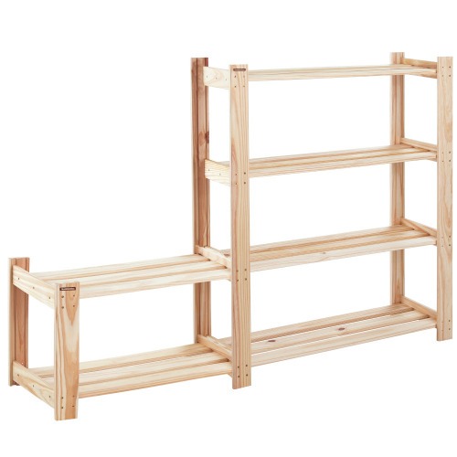 Estante Modulare em madeira pinus com 4 prateleiras 62,2 x 30,2 x 107,2 cm Estante Modulare em madeira pinus com 4 prateleiras 62,2 x 30,2 x 107,2 cm