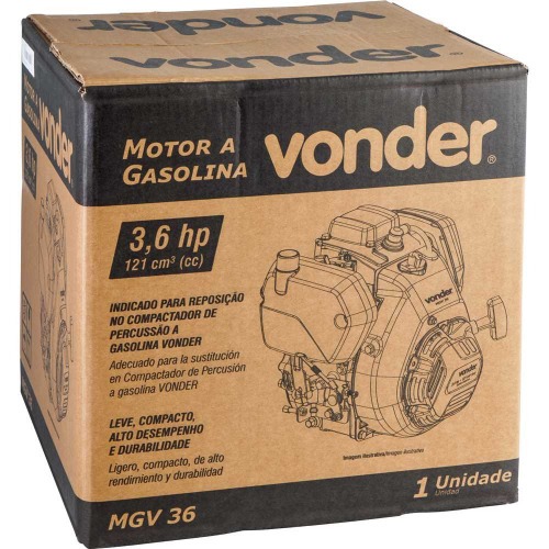 Motor a gasolina eixo horizontal 3,6 hp 4T partida manual - MGV 36