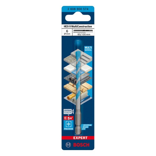 Broca multi material 6 x 60 x 100 mm HEX-9 Multi Construction Broca multi material 6 x 60 x 100 mm HEX-9 Multi Construction
