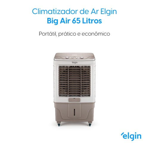 Climatizador de ar evaporativo port�til 177 Watts 65L 60m� - Big Air  110V