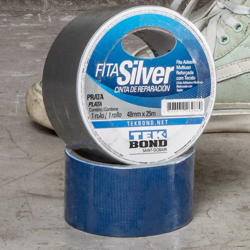 Fita adesiva refor�ada 48 mm X 5 m prata - SILVER