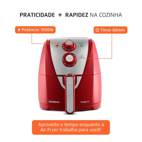Fritadeira el�trica sem �leo Air Fryer 4L 1.500 Watts - AFN-40-RI  220V