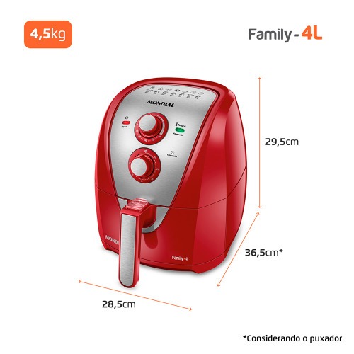 Fritadeira el�trica sem �leo Air Fryer 4L 1.500 Watts - AFN-40-RI  220V