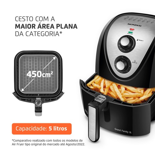 Fritadeira el�trica sem �leo Air Fryer 5L 1900W Grand Family Inox - AFN-50-BI  220V