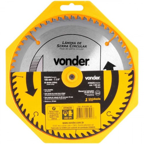 Disco de serra para alum�nio 185 x 20 mm 60 dentes