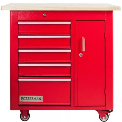 Bancada m�vel com 5 gavetas e porta lateral - RLL-277