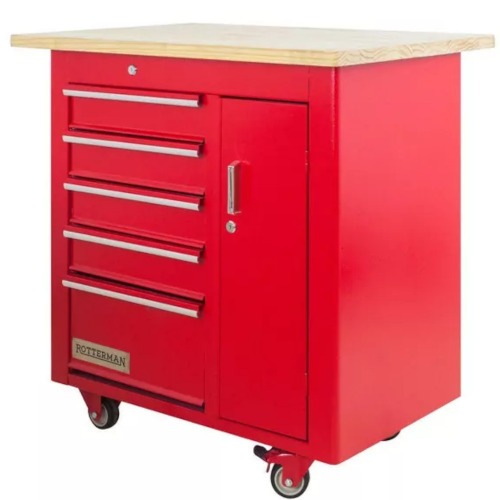 Bancada m�vel com 5 gavetas e porta lateral - RLL-277