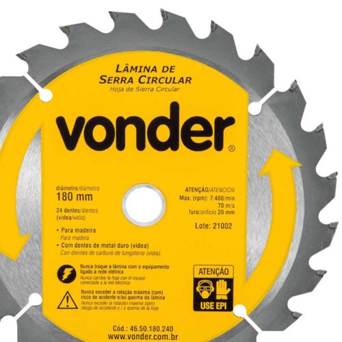 Disco de serra para madeira 180 x 20 x 24 dentes