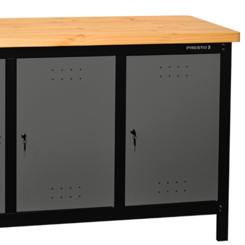 Bancada fechada com 3 portas 1,5 m tampo 40 mm - Dark