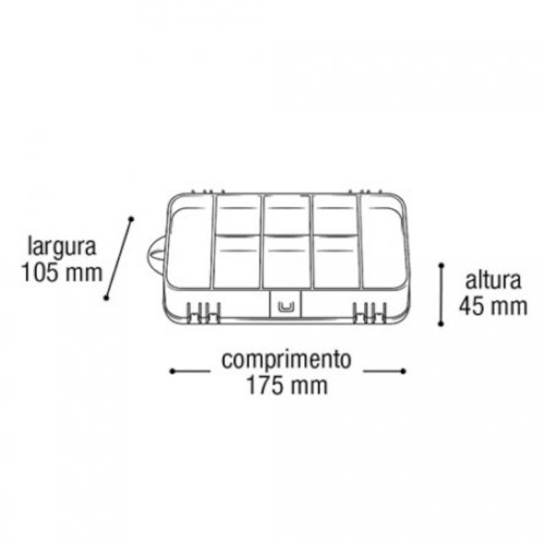 Organizador plástico com 13 compartimentos - Double case 8002 Organizador plástico com 13 compartimentos - Double case 8002