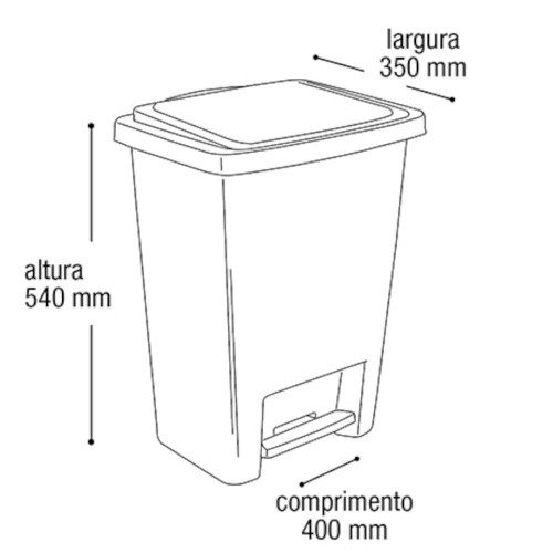 Lixeira pl�stica 35 litros com pedal - 25867