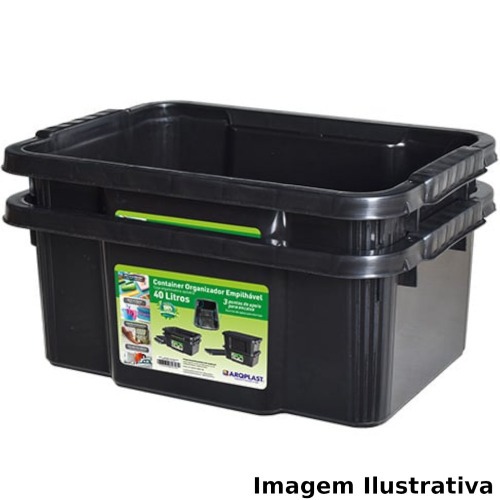 Caixa organizadora com tampa 40 litros empilh�vel - 25888