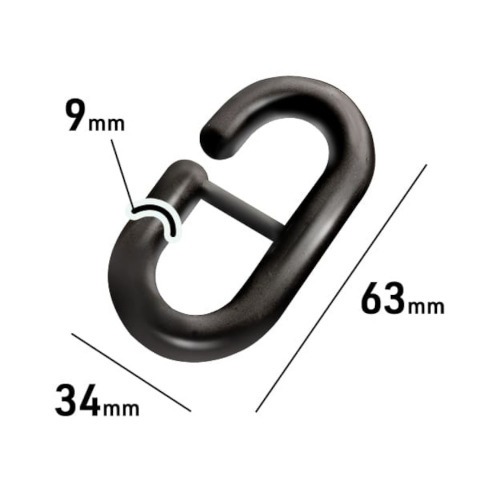 Corrente pl�stica de 9 mm pacote com 2 metros preto - 25890 