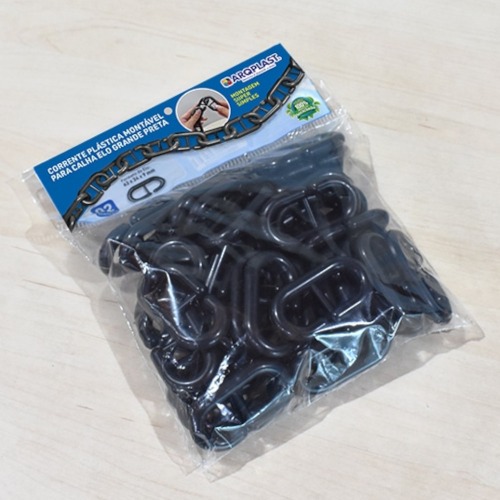 Corrente pl�stica de 9 mm pacote com 2 metros preto - 25890 