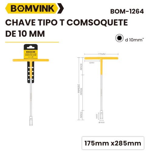 Chave canh�o 10 mm cabo tipo T - BOM-1264	