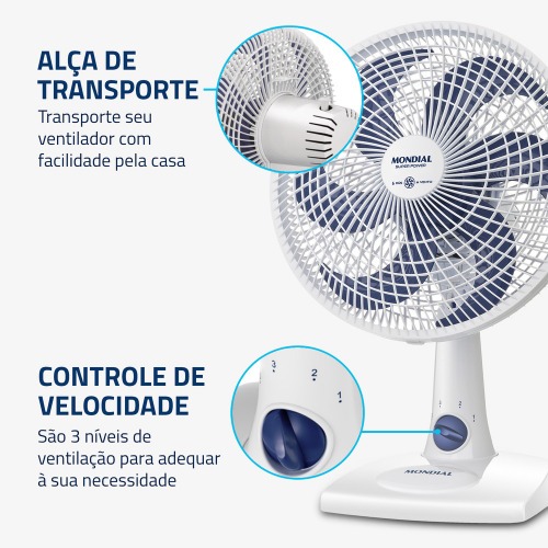 Ventilador de mesa 30 cm 6 pás com 3 velocidades Super Power - VSP-30-W 220V Ventilador de mesa 30 cm 6 pás com 3 velocidades Super Power - VSP-30-W 220V