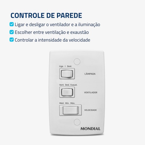 Ventilador de teto 3 p�s branco Maxi Air - VTE-01  110V