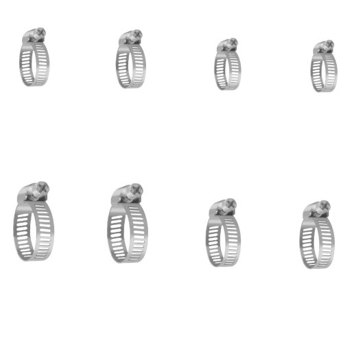 Jogo abra�adeiras de a�o 16 a 25mm com 8 pe�as - BOM-2711