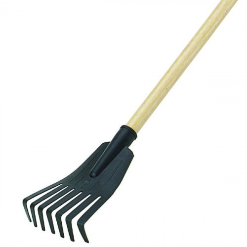 Mini vassoura tipo ancinho em pl�stico com cabo - FJ-1031