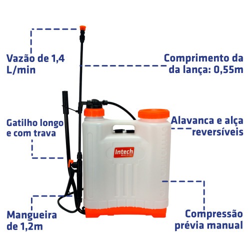 Pulverizador costal manual agr�cola capacidade 20 litros - GP2000
