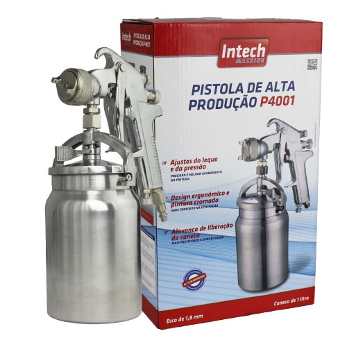 Pistola de pintura tipo succ�o alta produ��o bico de 1,8 mm - P4001