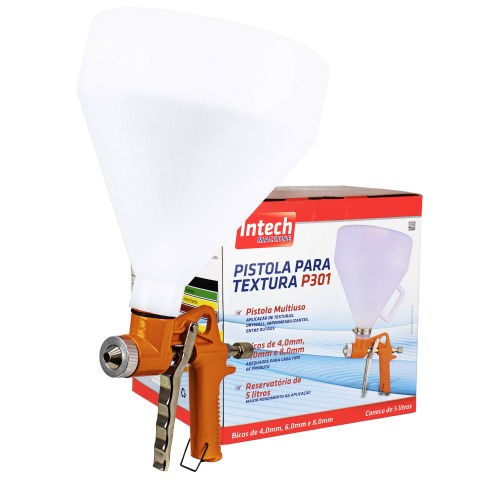 Pistola projetora de textura com bico de 4 a 8 mm pneumática - P301 Pistola projetora de textura com bico de 4 a 8 mm pneumática - P301