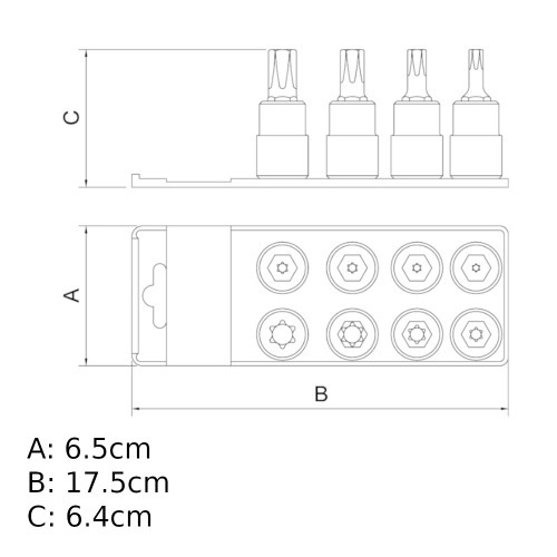 Jogo de soquete ponta trafix encaixe 1/2