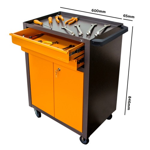 Carrinho para ferramentas com 2 gavetas e 2 portas - 91004