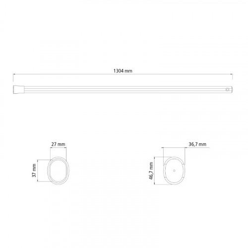 Cabo oval de madeira  para enxada com 130 cm