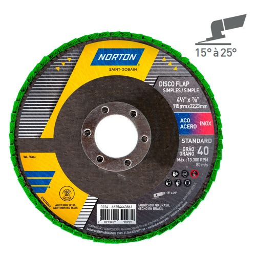 Disco de lixa flap disc c�ncavo 4.1/2