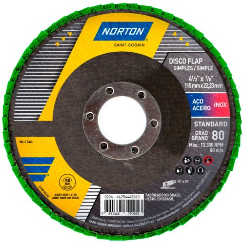 Disco de lixa flap disc c�ncavo 4.1/2