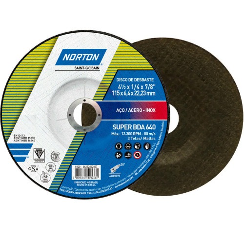 Disco de desbaste para metal 4.1/2 x 1/4 x 7/8