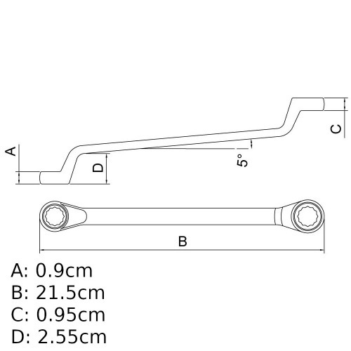 Chave estrela 12 x 13 mm aço cromo vanádio com cartela Chave estrela 12 x 13 mm aço cromo vanádio com cartela