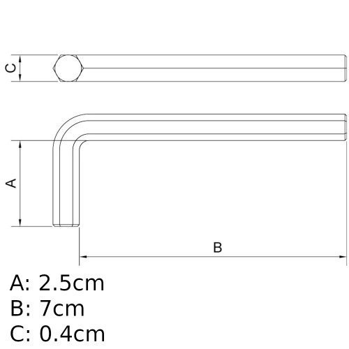 Chave allen 4,0 mm a�o cromo van�dio