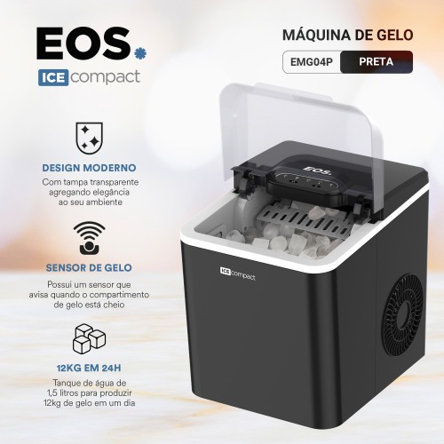 M�quina de gelo 12 Kg ice compact - EMG04P  110V