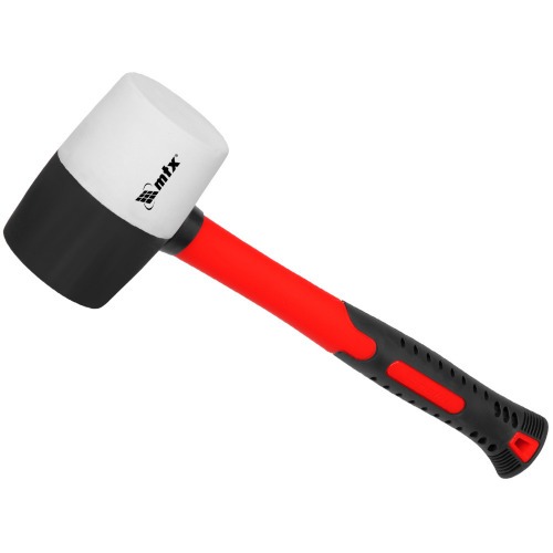 Martelo de borracha 450 g preto e branco cabo em fibra de vidro - 111719