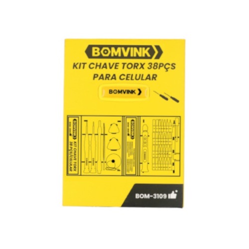 Jogo de bits e chaves de precis�o para celular 38 pe�as com estojo - BOM-3109