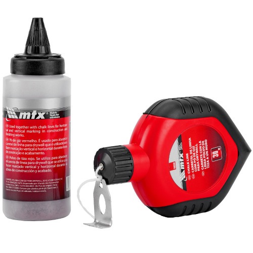Giz de linha para drywall 30 metros com fio marcador vermelho 848559