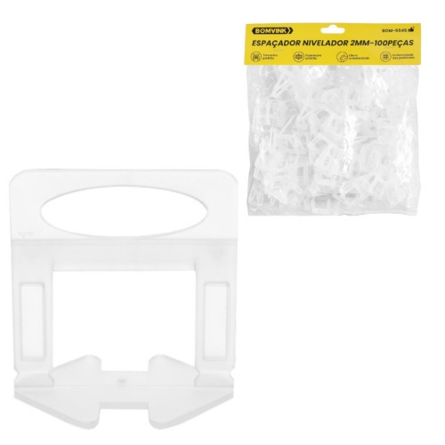 Espa�ador e nivelador para piso 2,0 mm com 100 pe�as - BOM-5545