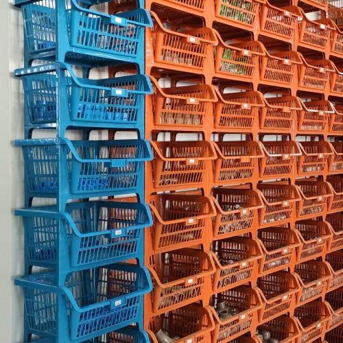 Cesto expositor 435 x 280 x 375 mm azul 5 pe�as - Pr�tico