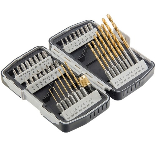 Jogo de brocas para metal 1 a 6 mm + bits 40 pe�as